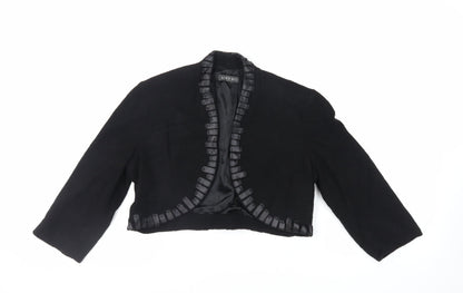 Additional front view of Alex&Co women’s black jacket, size UK 12, - open