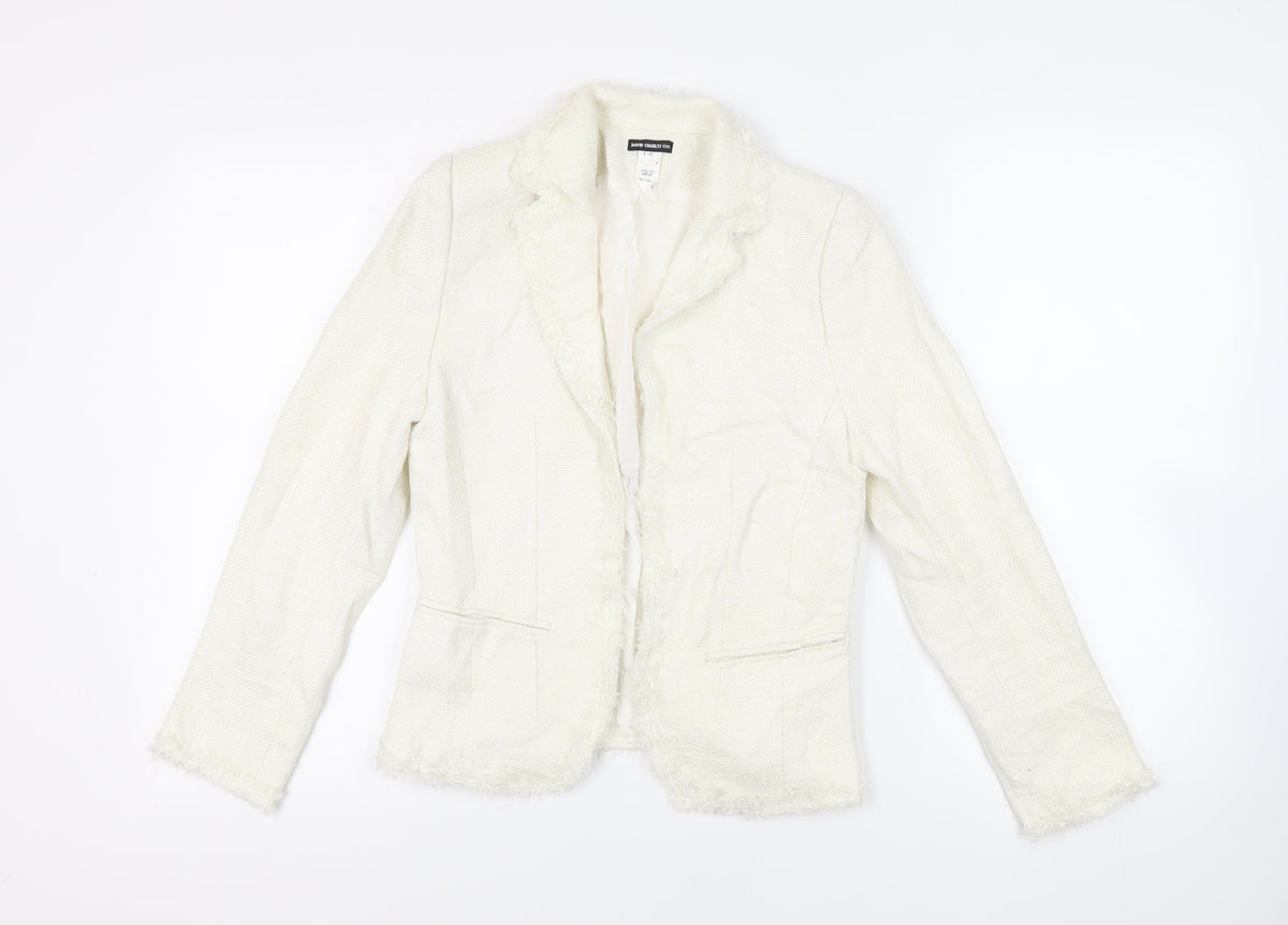 Additional front view of David Charles girls’ ivory jacket blazer, size 16, years - open