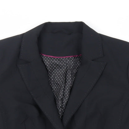New Look Womens Black Jacket Blazer Size 12 Button