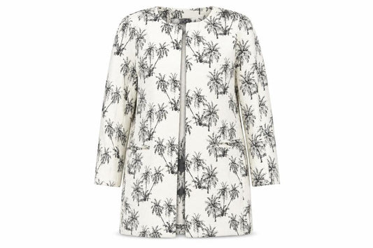 Zara Womens Ivory Geometric Jacket Blazer Size S - Open