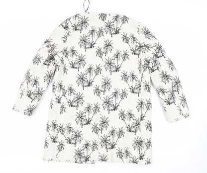 Zara Womens Ivory Geometric Jacket Blazer Size S - Open