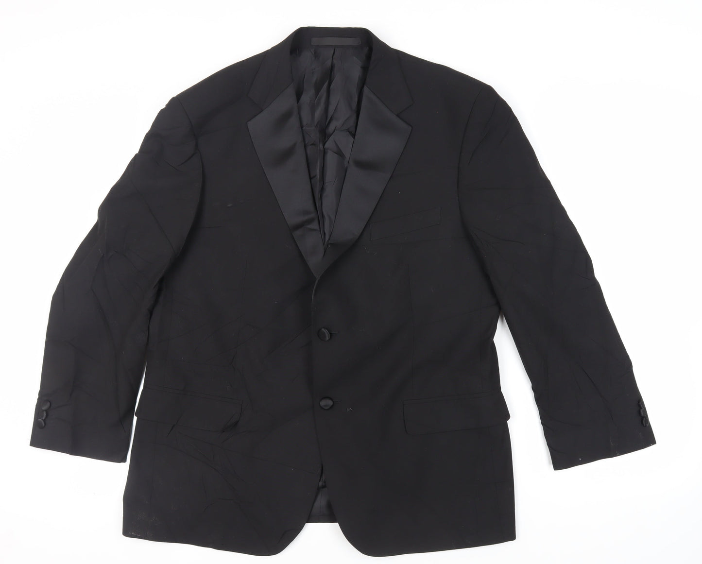 Mens UK Size 42 Marks and Spencer Regular Black Suit Tuxedo