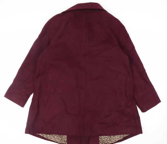 M&Co Womens Purple Overcoat Coat Size 18 Zip