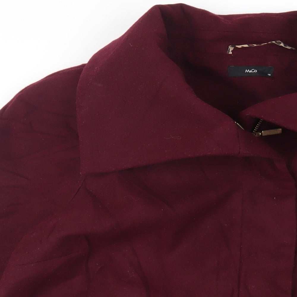 Womens UK Size 18 M&Co Purple Overcoat