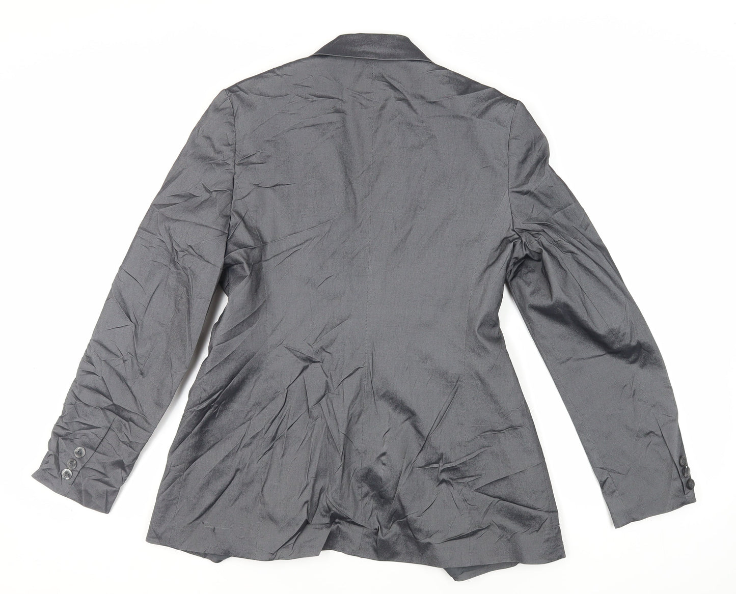 Look Womens Grey Jacket Blazer Size 12 Button