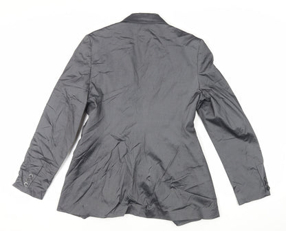 Look Womens Grey Jacket Blazer Size 12 Button