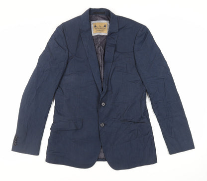 Spitafields Mens Blue Polyester Jacket Suit Jacket Size 40 Regular