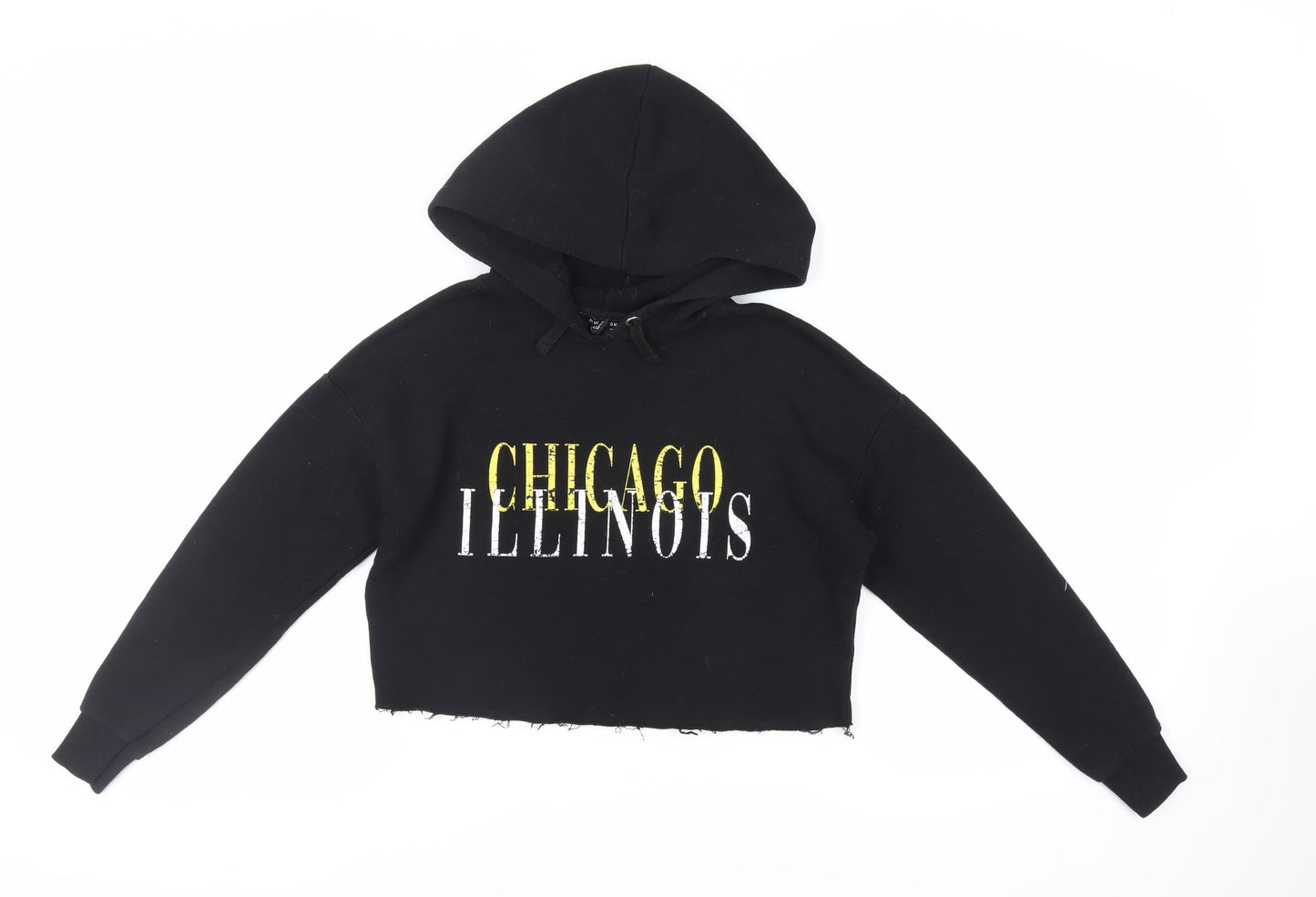 New Look Girls Black Cotton Pullover Hoodie Size 10-11 Years Pullover - Chicago