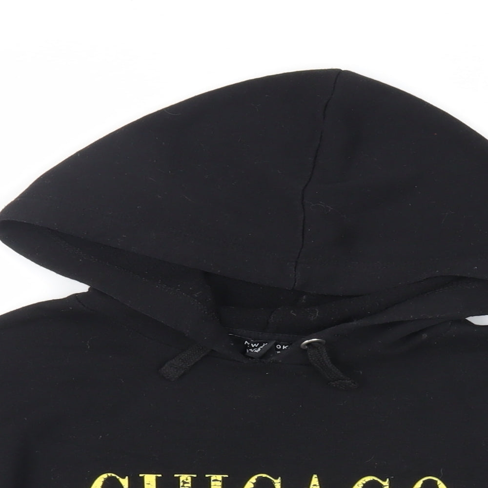 New Look Girls Black Cotton Pullover Hoodie Size 10-11 Years Pullover - Chicago