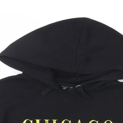 New Look Girls Black Cotton Pullover Hoodie Size 10-11 Years Pullover - Chicago