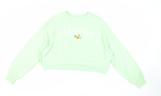 Hollister Womens Green Cotton Pullover Sweatshirt Size S Pullover