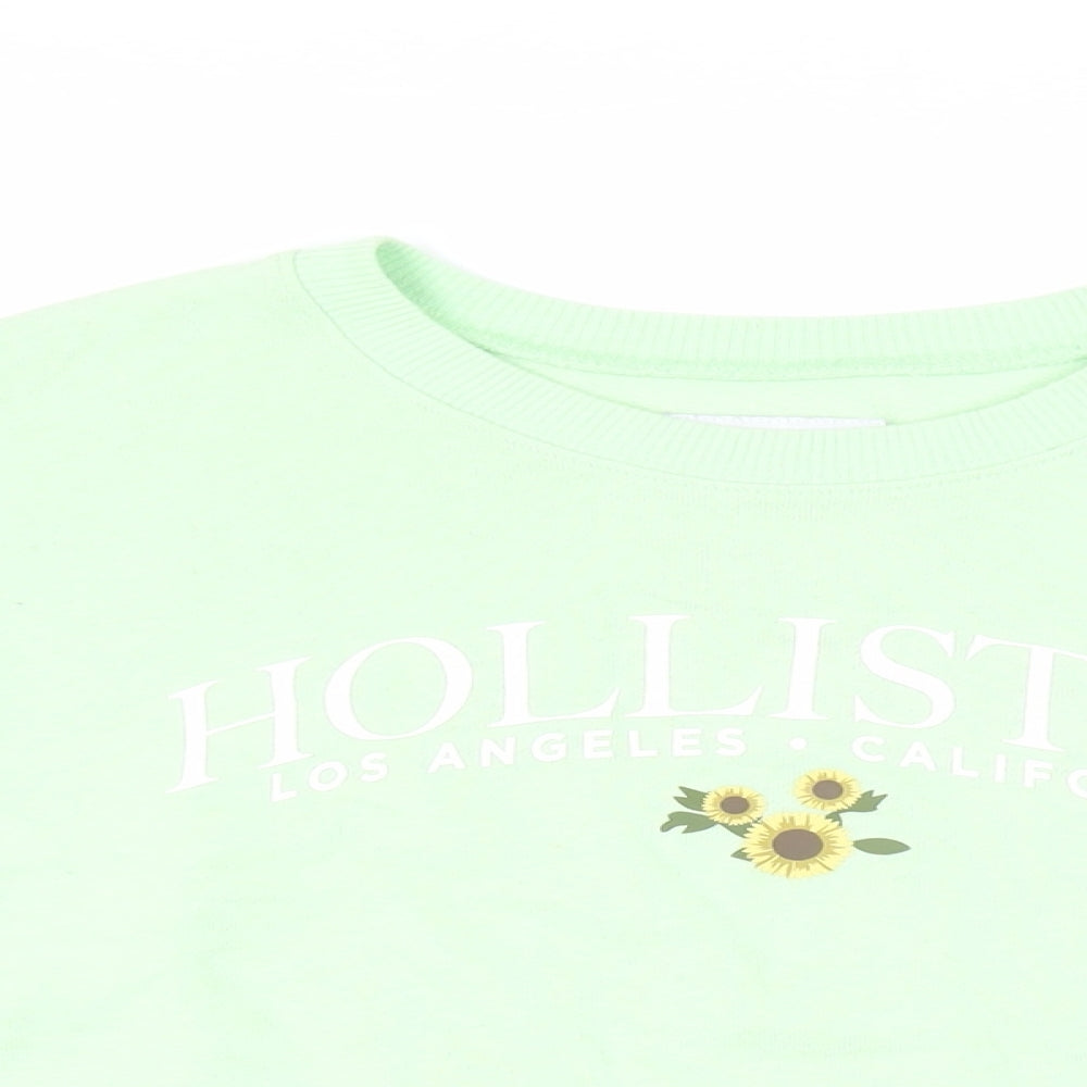 Hollister Womens Green Cotton Pullover Sweatshirt Size S Pullover