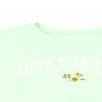 Hollister Womens Green Cotton Pullover Sweatshirt Size S Pullover