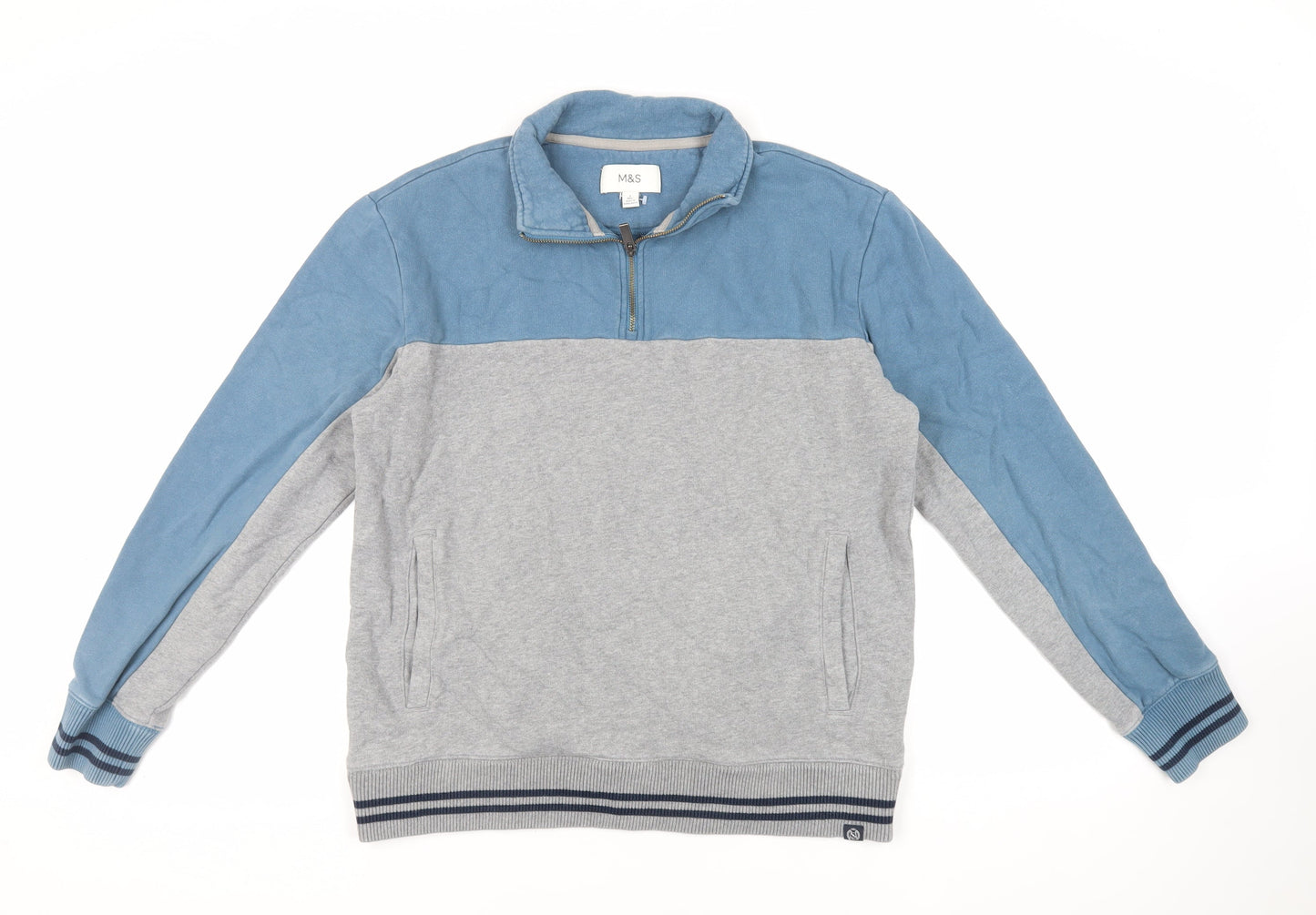 Mens UK Size L Marks and Spencer Grey Pullover Sweatshirt