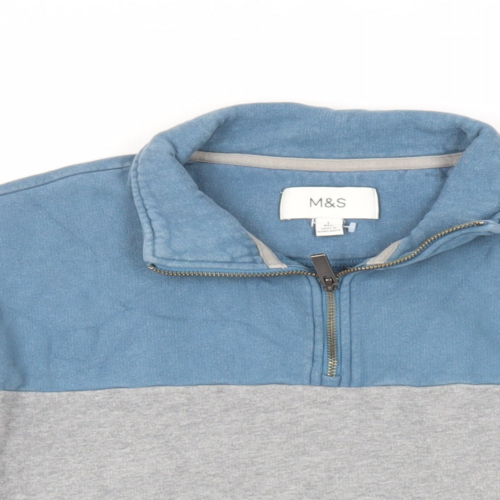 Mens UK Size L Marks and Spencer Grey Pullover Sweatshirt