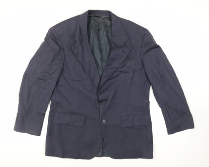 Bill Blass Mens Blue Striped Wool Jacket Suit Jacket Size 42 Regular