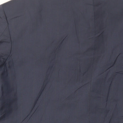 Bill Blass Mens Blue Striped Wool Jacket Suit Jacket Size 42 Regular
