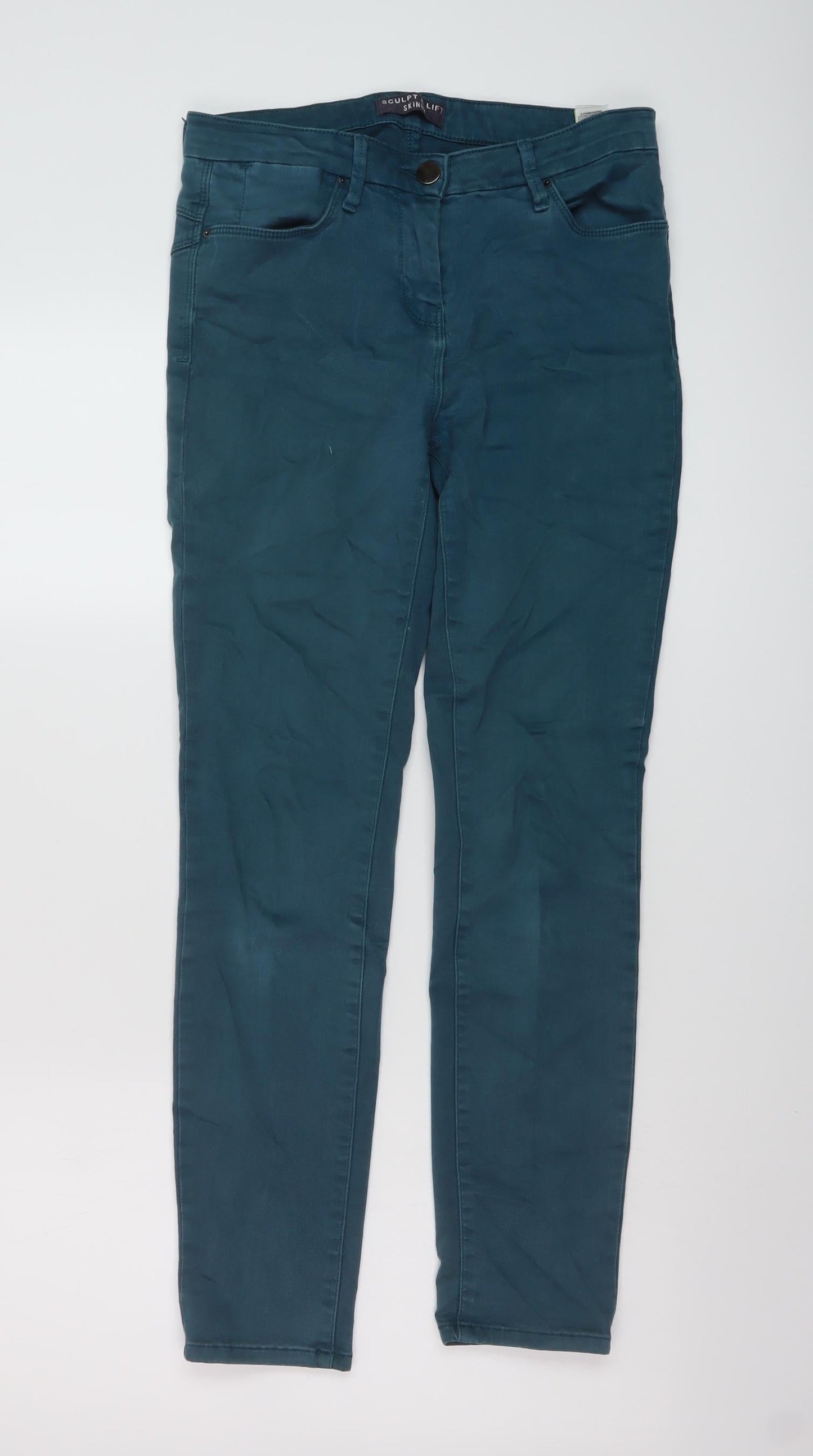 Womens UK Size 10 Marks and Spencer Regular Fit Skinny Green Jeans