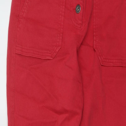 NEXT Womens Pink Cotton Straight Jeans Size 10 L26 in Regular Button