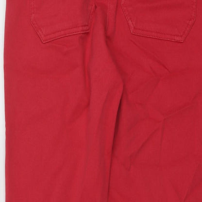 NEXT Womens Pink Cotton Straight Jeans Size 10 L26 in Regular Button