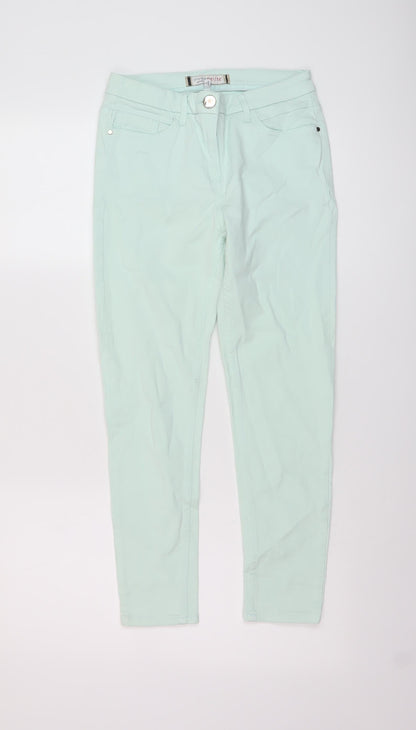 Principles Womens Green Cotton Skinny Jeans Size 8 L24 in Regular Button