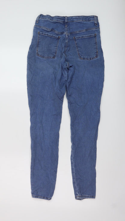 River Island Girls Blue Cotton Skinny Jeans Size 13-14 Years Regular Button