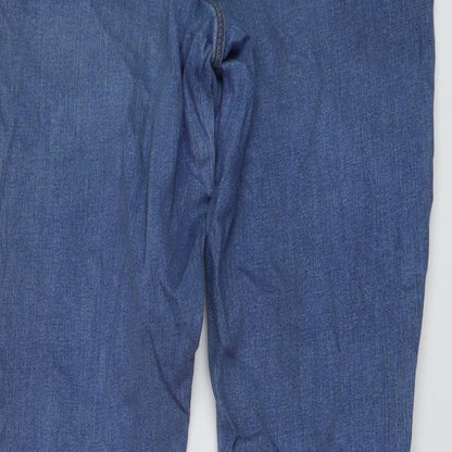 River Island Girls Blue Cotton Skinny Jeans Size 13-14 Years Regular Button