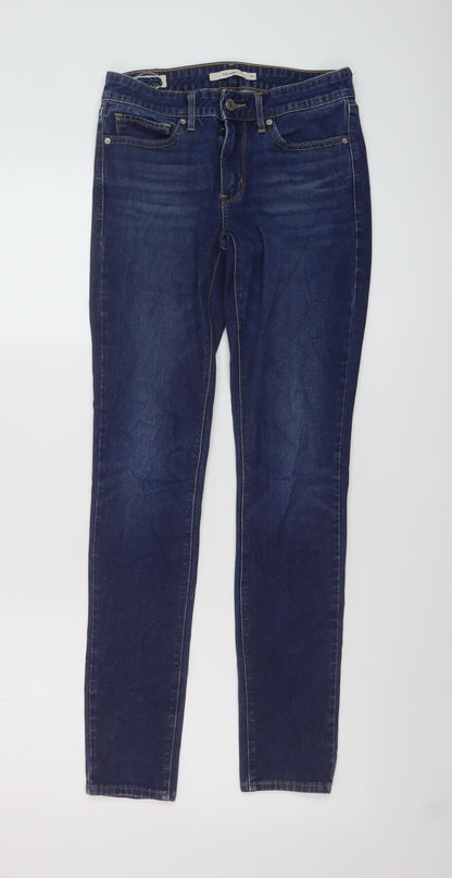 Levi's Womens Blue Cotton Skinny Jeans Size 27 in L29 in Regular Button