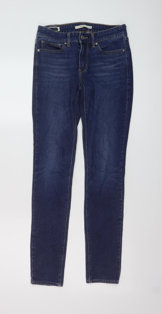 Levi's Womens Blue Cotton Skinny Jeans Size 27 in L29 in Regular Button