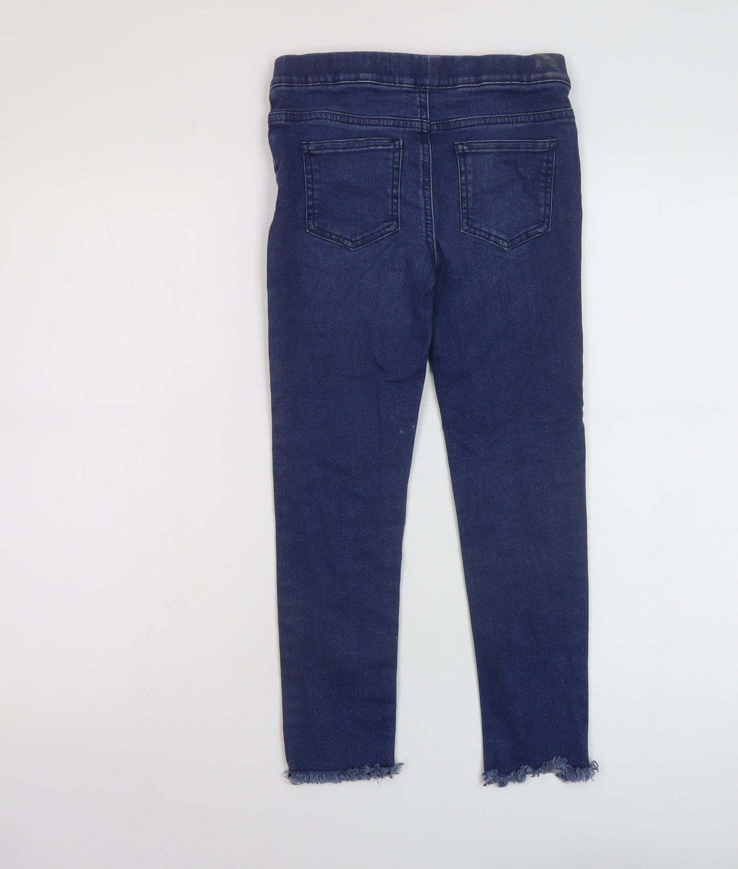Denim & Co. Girls Blue Cotton Jegging Jeans Size 8-9 Years Regular Pullover