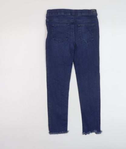 Denim & Co. Girls Blue Cotton Jegging Jeans Size 8-9 Years Regular Pullover