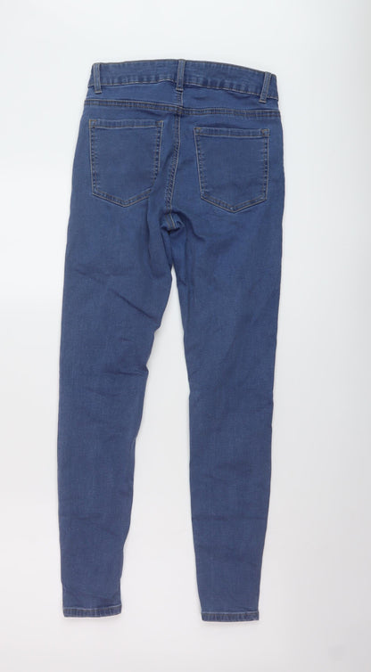 Denim & Co. Womens Blue Cotton Skinny Jeans Size 10 L28 in Regular Button