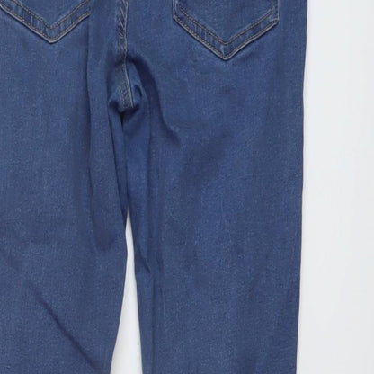 Denim & Co. Womens Blue Cotton Skinny Jeans Size 10 L28 in Regular Button