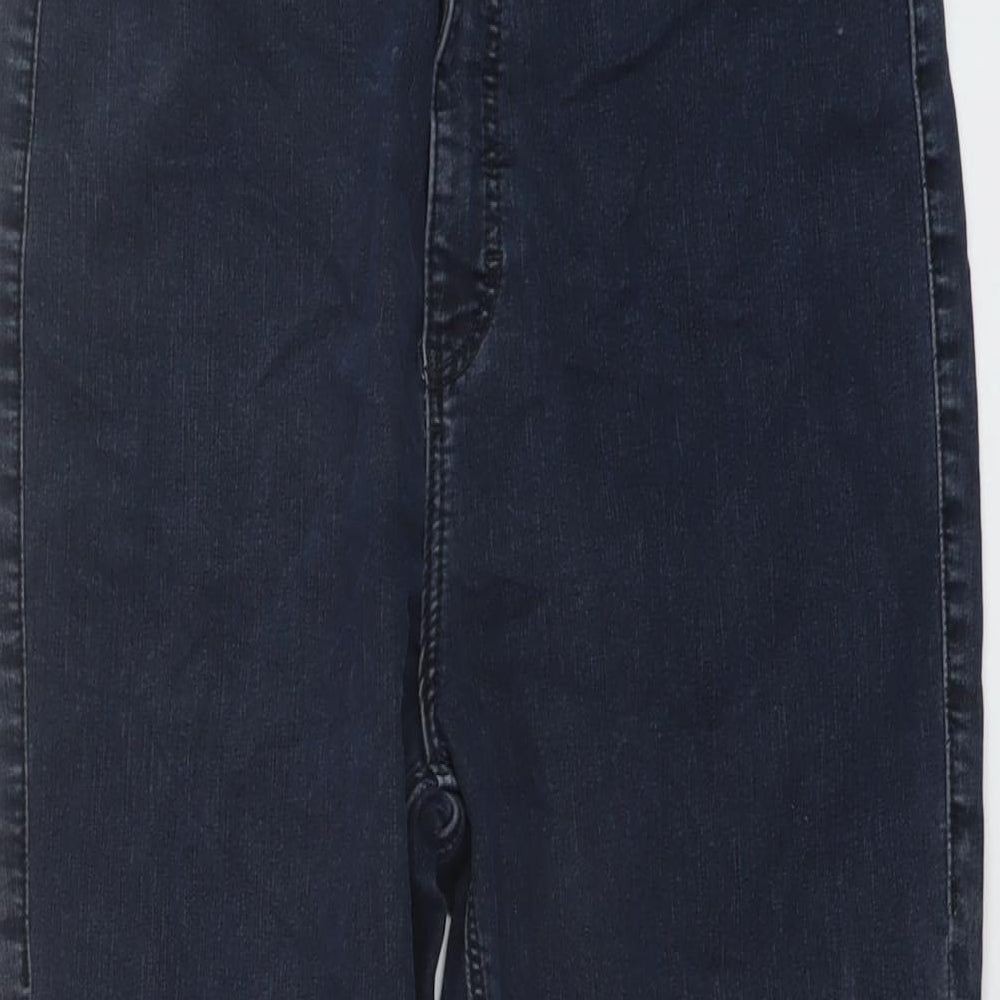 Topshop Womens Blue Cotton Skinny Jeans Size 34 in L26 in Regular Button