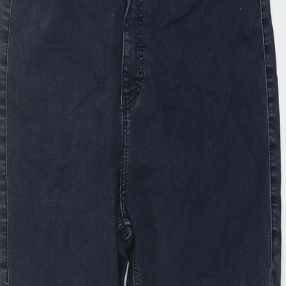 Topshop Womens Blue Cotton Skinny Jeans Size 34 in L26 in Regular Button