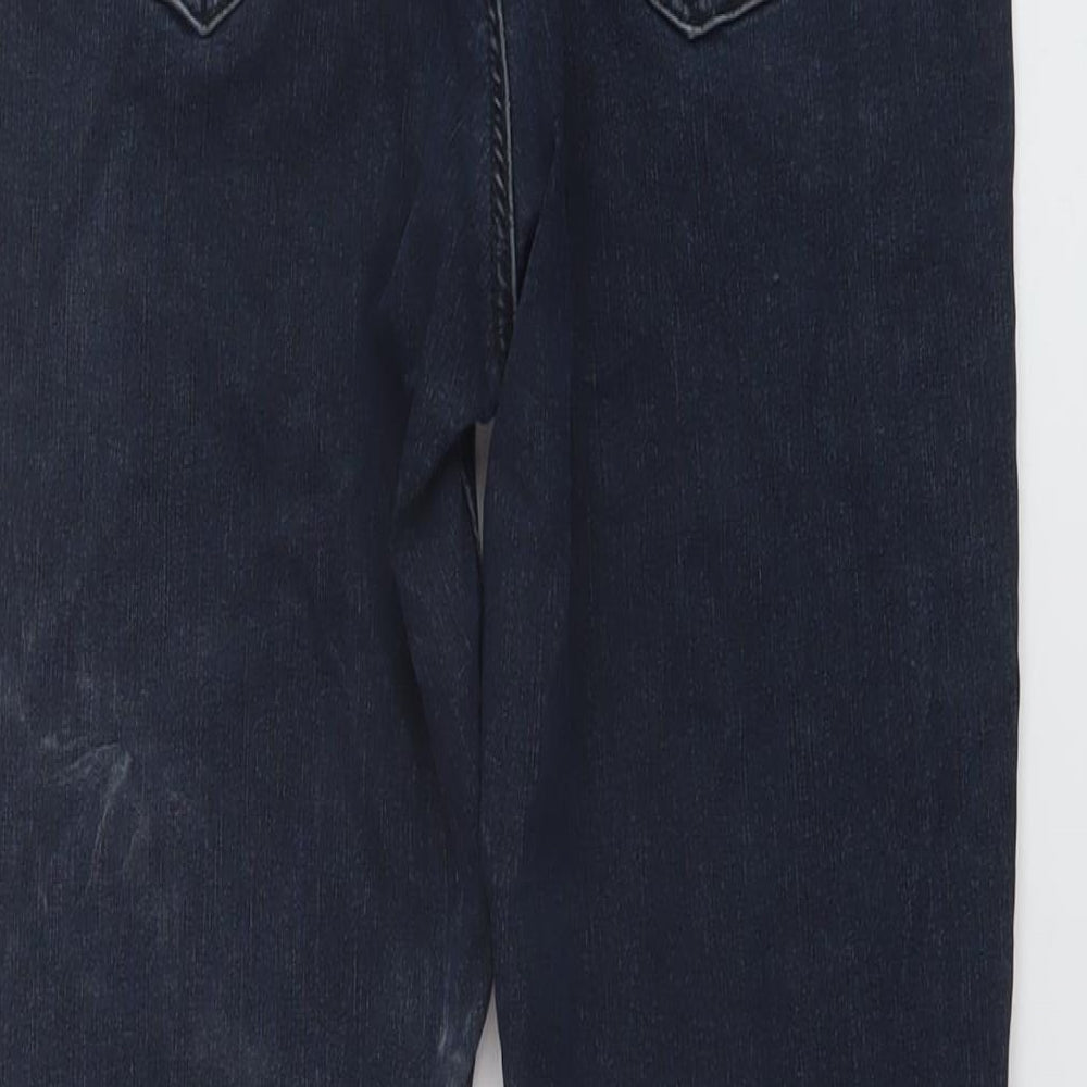 Topshop Womens Blue Cotton Skinny Jeans Size 34 in L26 in Regular Button