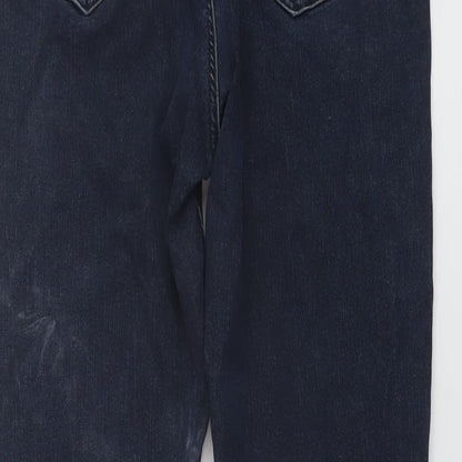 Topshop Womens Blue Cotton Skinny Jeans Size 34 in L26 in Regular Button