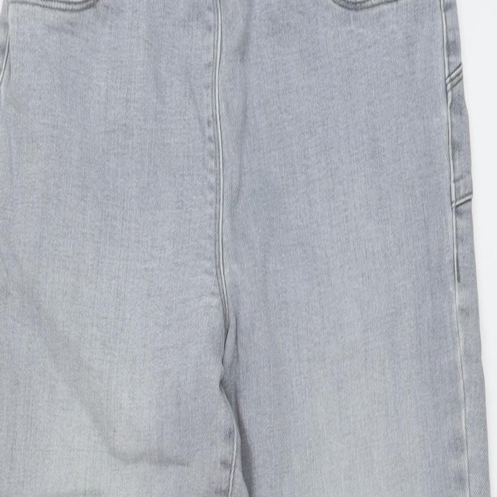 NEXT Womens Grey Cotton Skinny Jeans Size 14 L28 in Regular