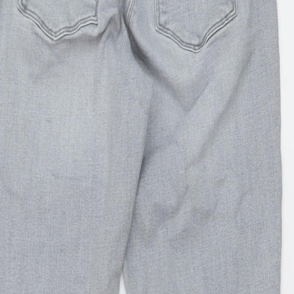 NEXT Womens Grey Cotton Skinny Jeans Size 14 L28 in Regular
