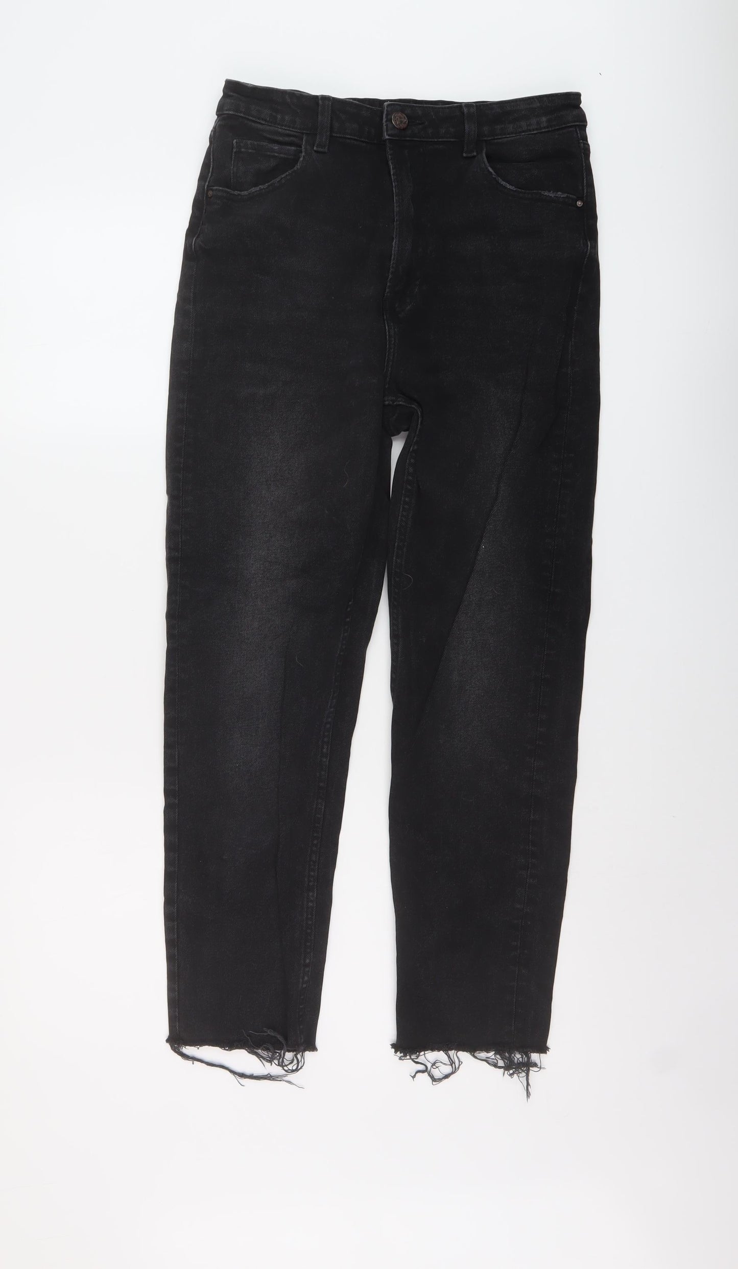 Womens UK Size 10 Cropp Regular Fit Mom Black Jeans