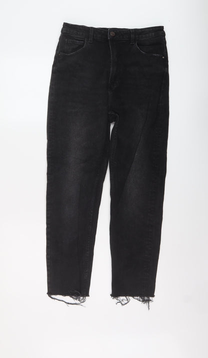 Womens UK Size 10 Cropp Regular Fit Mom Black Jeans