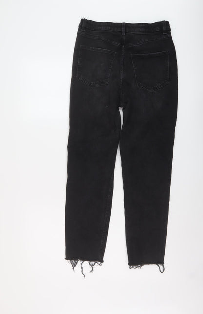 Womens UK Size 10 Cropp Regular Fit Mom Black Jeans