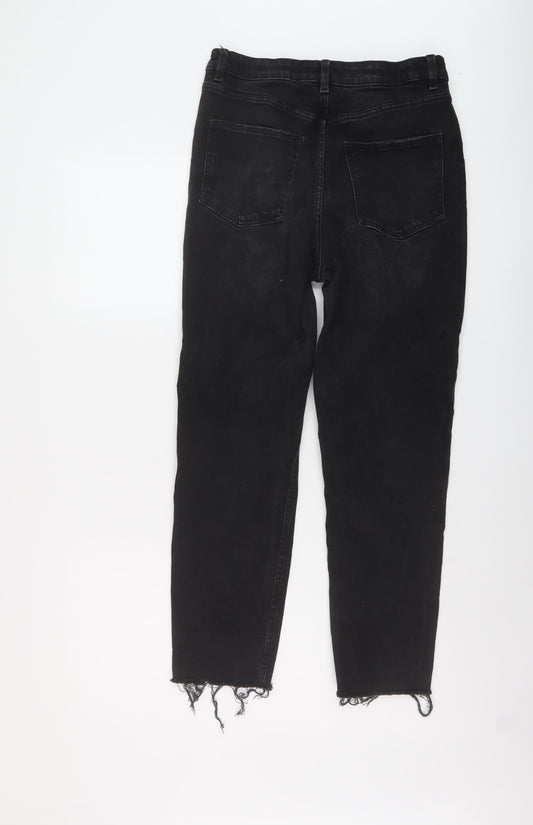 Womens UK Size 10 Cropp Regular Fit Mom Black Jeans