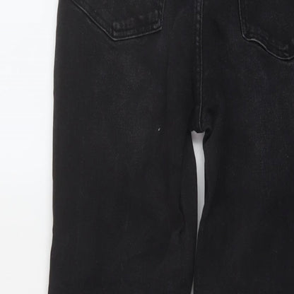 Womens UK Size 10 Cropp Regular Fit Mom Black Jeans