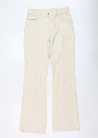 COLLUSION Womens Beige Cotton Flared Jeans Size 26 in L32 in Regular Button