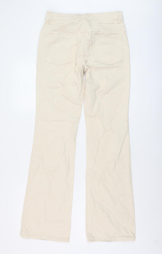 COLLUSION Womens Beige Cotton Flared Jeans Size 26 in L32 in Regular Button