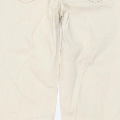 COLLUSION Womens Beige Cotton Flared Jeans Size 26 in L32 in Regular Button