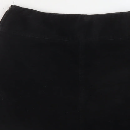 Monki Womens Black Cotton A-Line Skirt Size 8 Zip