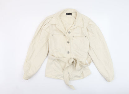 Womens UK Size M Zara Beige Jacket