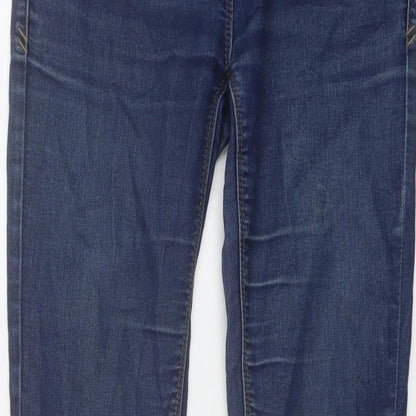 NEXT Womens Blue Cotton Skinny Jeans Size 8 L28 in Regular Button